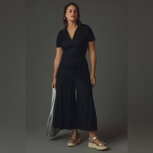 The Colette Linen Blend Wrap Jumpsuit by Maeve